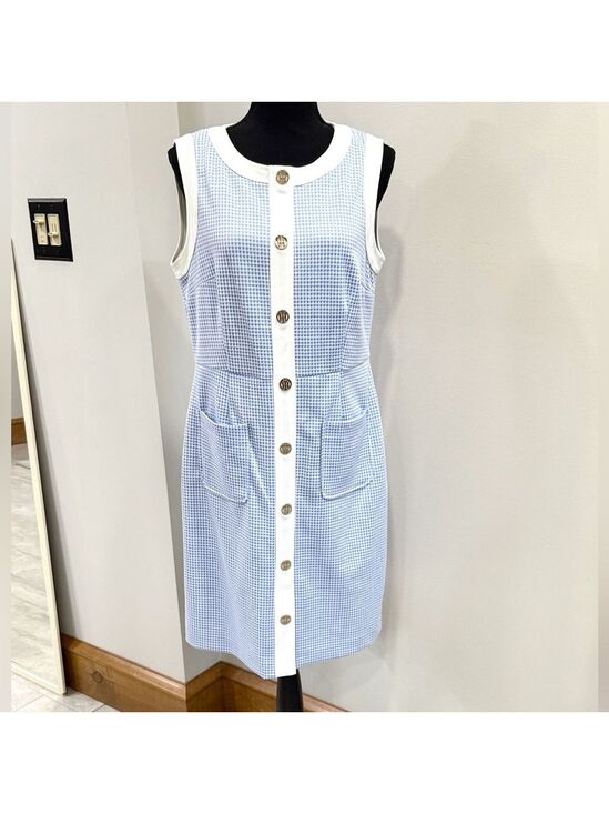 Tommy Hilfiger Dresses & Skirts - Tommy Hilfiger Women's Mini Houndstooth Knit Dress in Kentucky Blue size 10